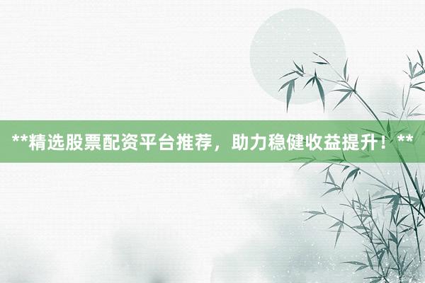 **精选股票配资平台推荐，助力稳健收益提升！**