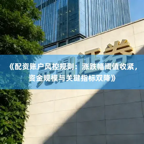 《配资账户风控规则：涨跌幅阈值收紧，资金规模与关键指标双降》