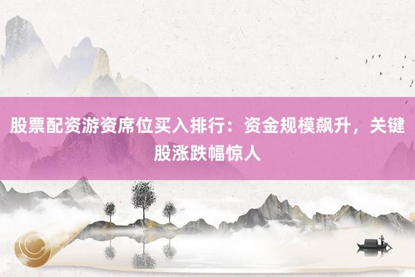 股票配资游资席位买入排行：资金规模飙升，关键股涨跌幅惊人
