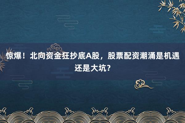 惊爆！北向资金狂抄底A股，股票配资潮涌是机遇还是大坑？