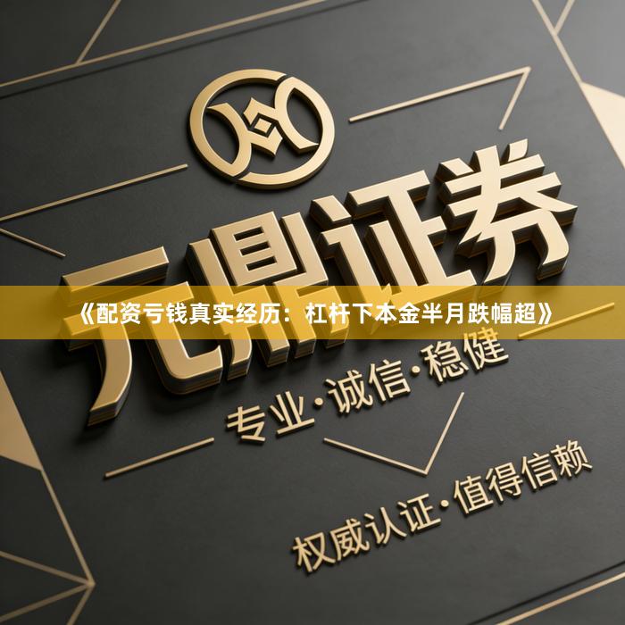《配资亏钱真实经历：杠杆下本金半月跌幅超》