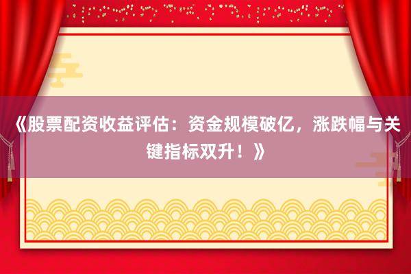 《股票配资收益评估：资金规模破亿，涨跌幅与关键指标双升！》