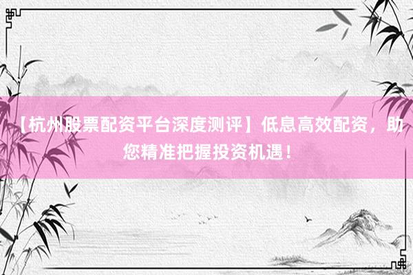 【杭州股票配资平台深度测评】低息高效配资，助您精准把握投资机遇！